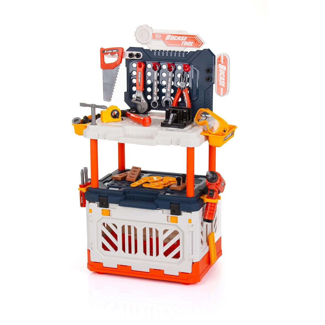SPIELWERKZEUG Kinderwerkbank 4 in 1 90-teilig bunt 4-in-1, 90-teilig, Spielwerkzeugset, Lichteffekte, Kunststoff - Multicolor, Kunststoff (33/80/54cm) - Chipolino
