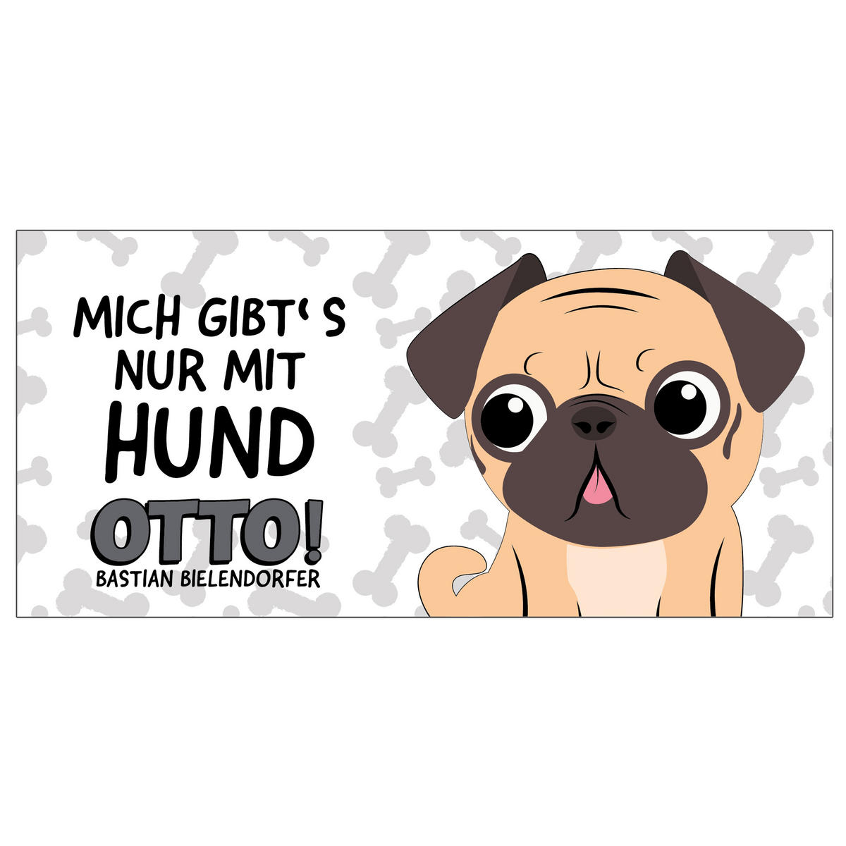 KAFFEEBECHER Bastian Bielendorfer Mops Otto! Mich gibt's nur mit Hund Weiß 320 ml - Weiß, Keramik (0.32L) - United Labels