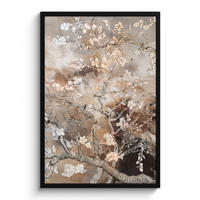 POSTER MIT RAHMEN Mandelblüte - Kunst - Van Gogh - Beige - Abstrakt 60x90 cm - Braun, Papier (60/90cm) - MuchoWow