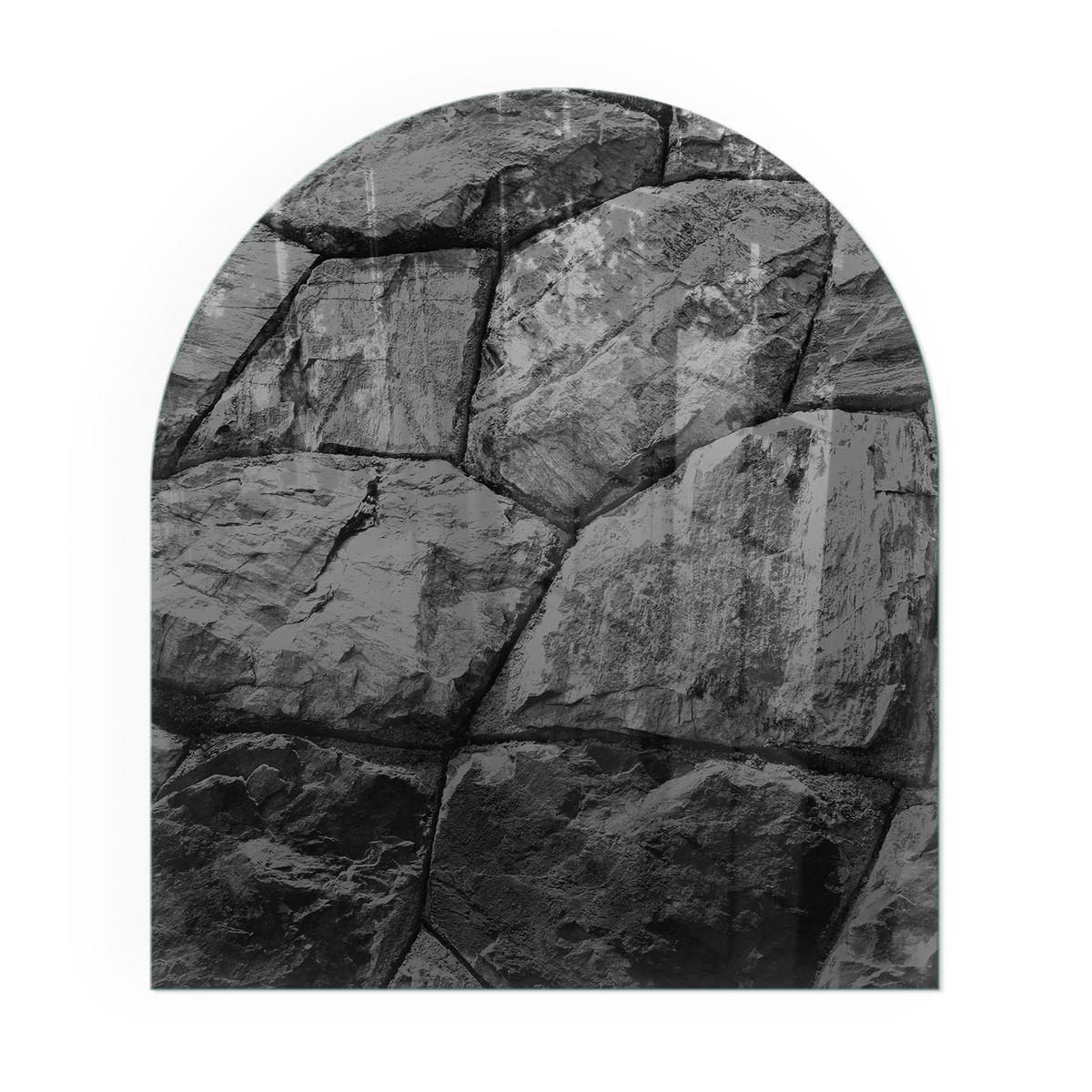 GLASPLATTE für Kamin 80x70 cm - Grau, Glas (80/70/0.4cm) - TULUP