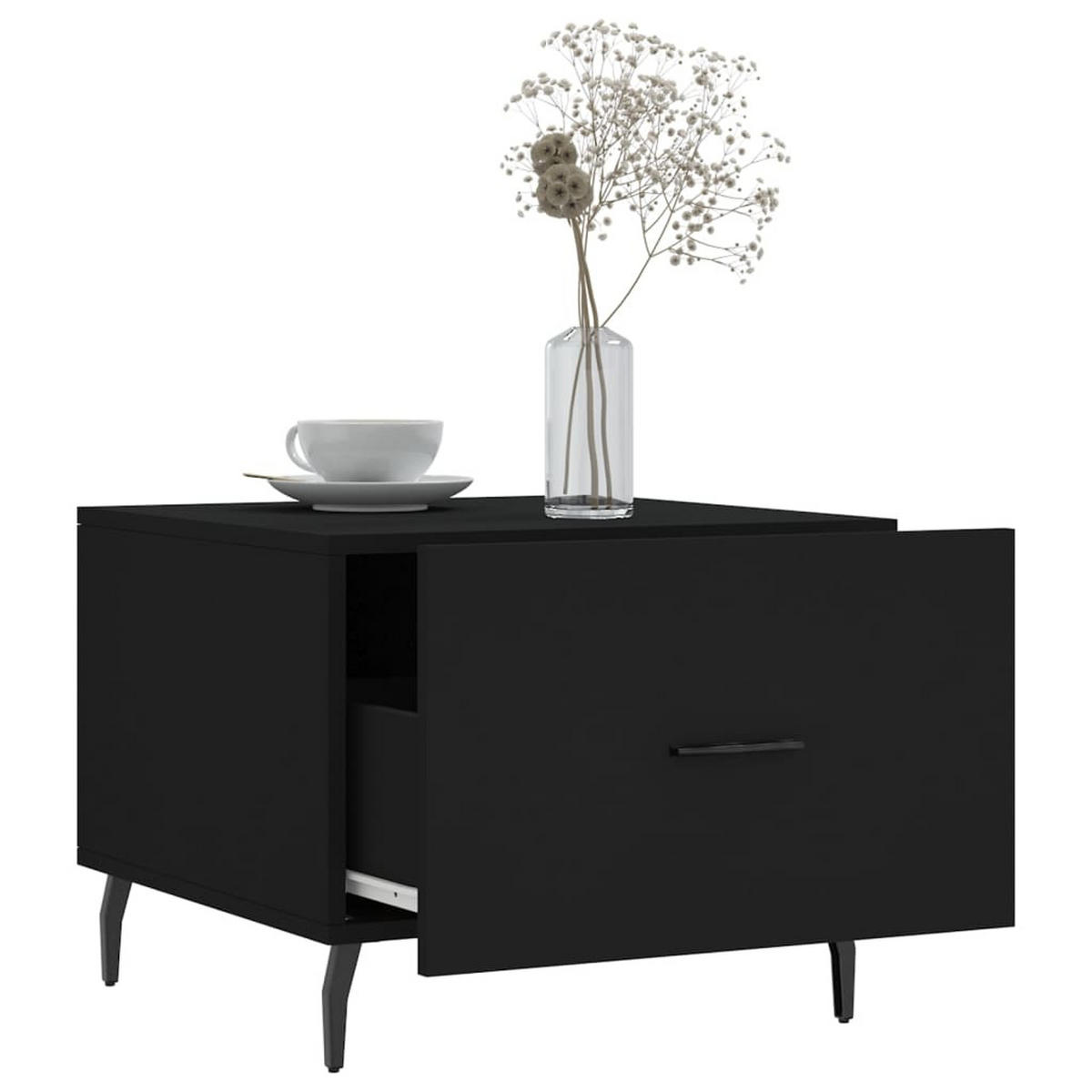 COUCHTISCHE 2 Stk. Schwarz 50x50x40 cm Holzwerkstoff - Schwarz, Holzwerkstoff (50/50/40cm) - furnicato