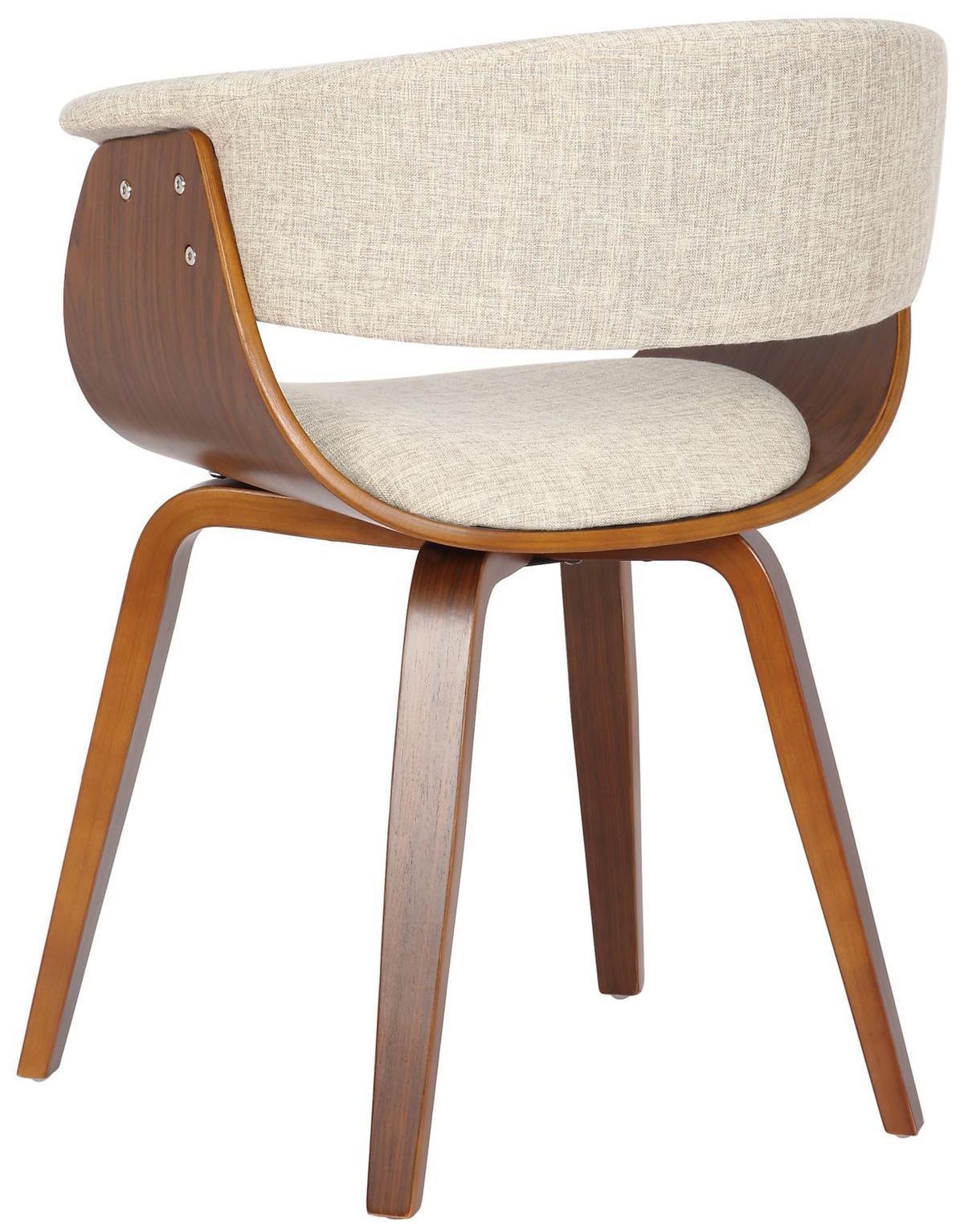 ARMLEHNENSTUHL 2er Set Stoff Walnuss/Creme - Walnussfarben/Creme, Holz/Textil (60/75/55cm) - CLP