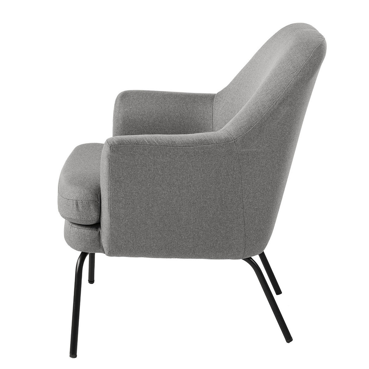 SESSEL - Webstoff - Platinfarben, Textil/Metall (74/83/73cm) - home24