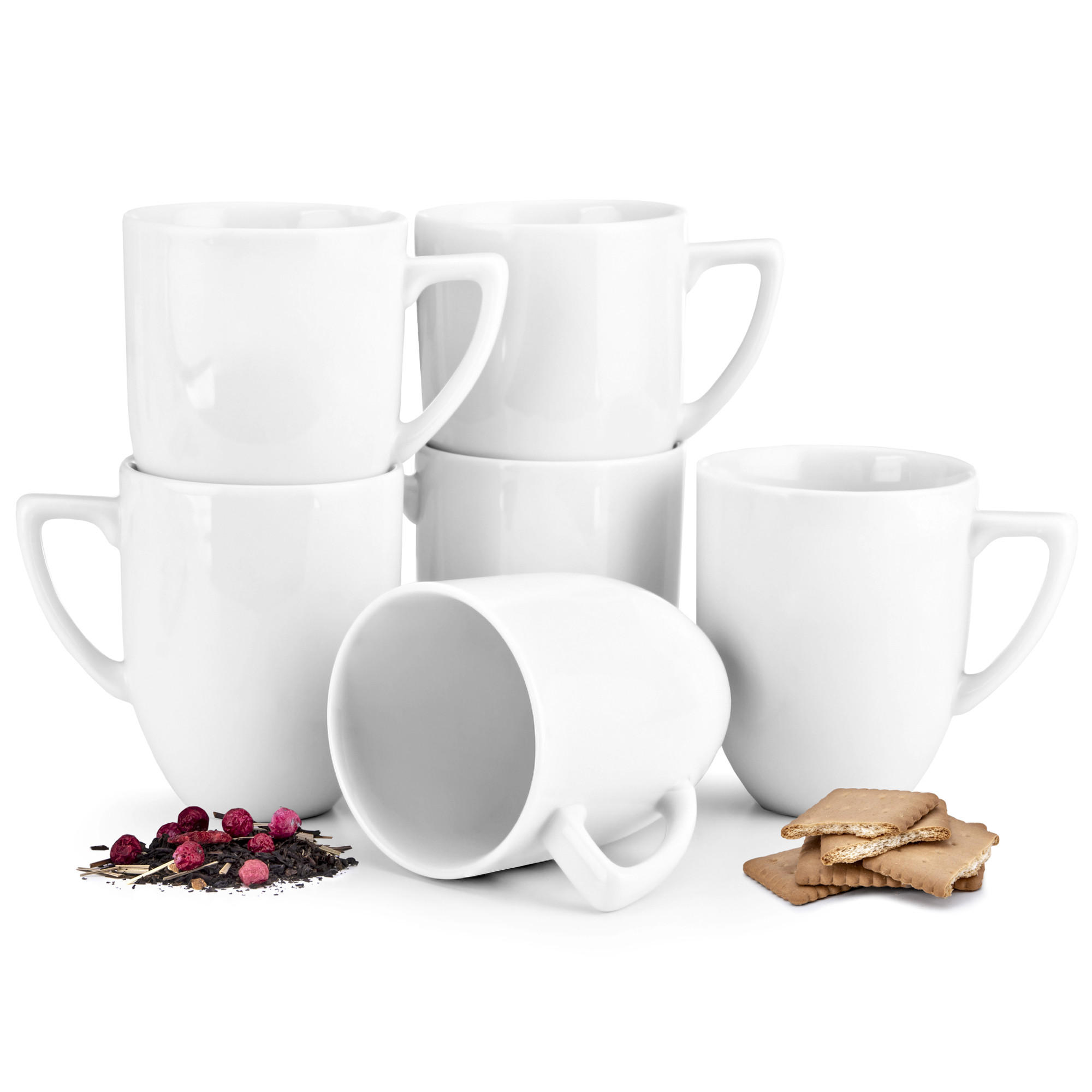 BECHER CARLINA 6-tlg - Weiß, Keramik (0.3L) - KONSIMO®