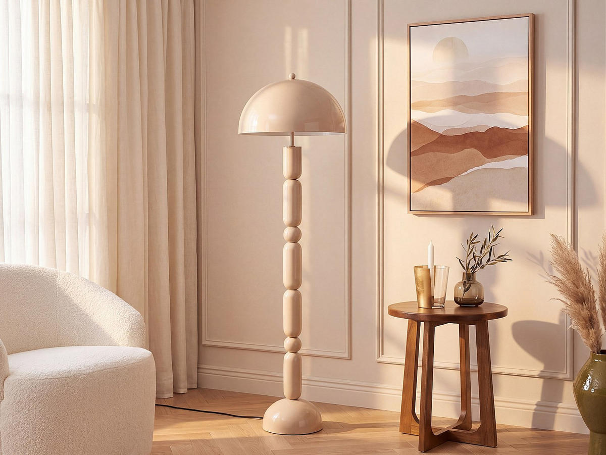 STEHLAMPE - 45 x 45 - metall - beige Eldon - Beige, Metall (45/45/147cm) - Vente-Unique