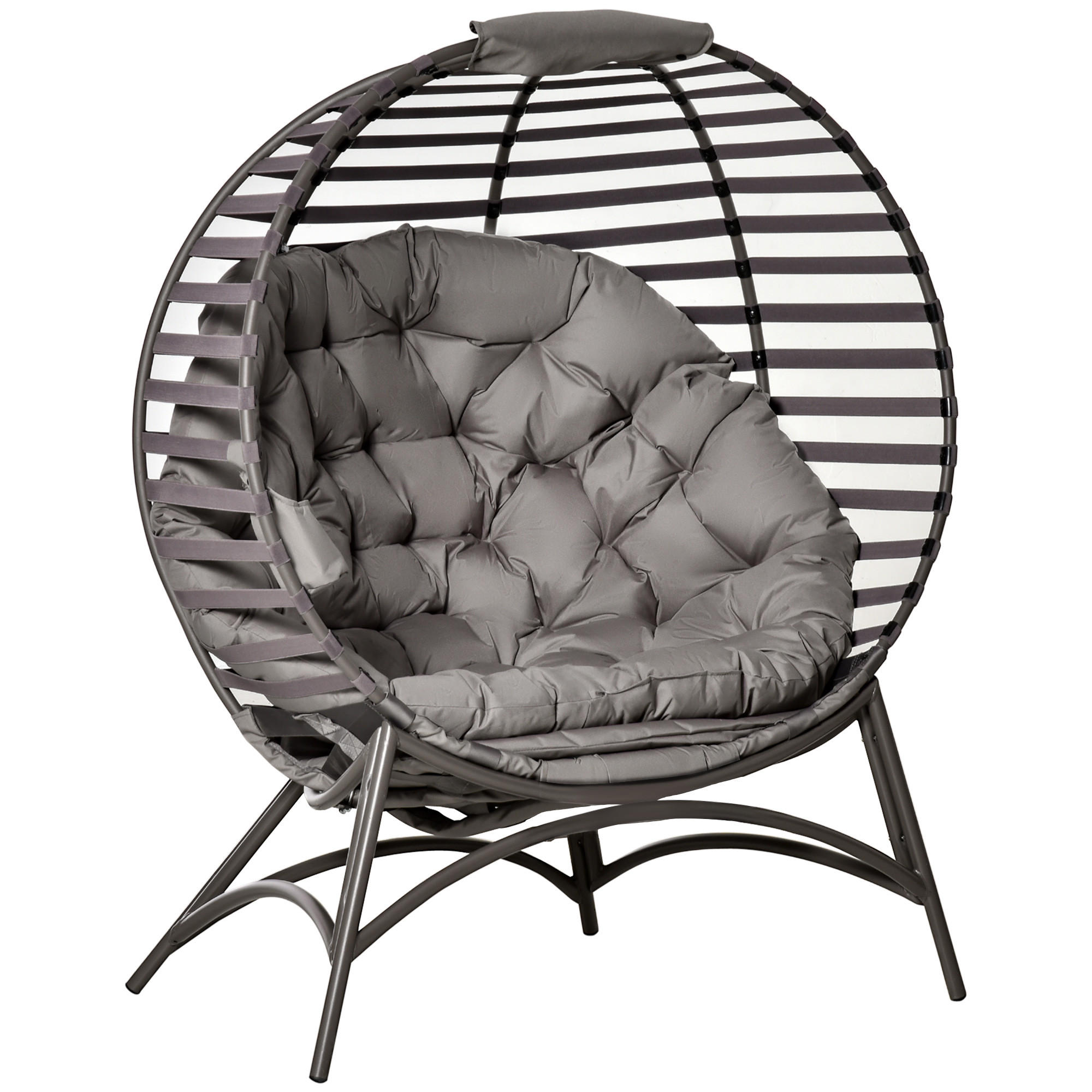 PAPASANSESSEL, Stahl, Sand - Sandfarben, Metall (75/139/118cm) - Outsunny