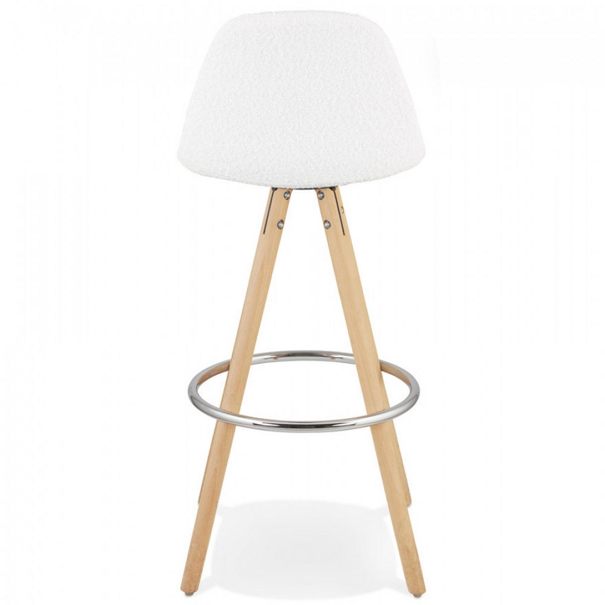BARHOCKER Weiß 41x97x41cm - Buchefarben/Weiß, Holz/Textil (41/97/41cm) - AlterEgo