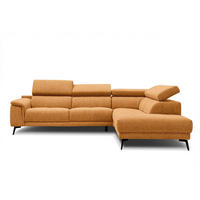 ECKSOFA FIERO 5-Sitzer, orange - Schwarz/Orange, Holzwerkstoff/Textil (290/228cm) - Courtois Laville