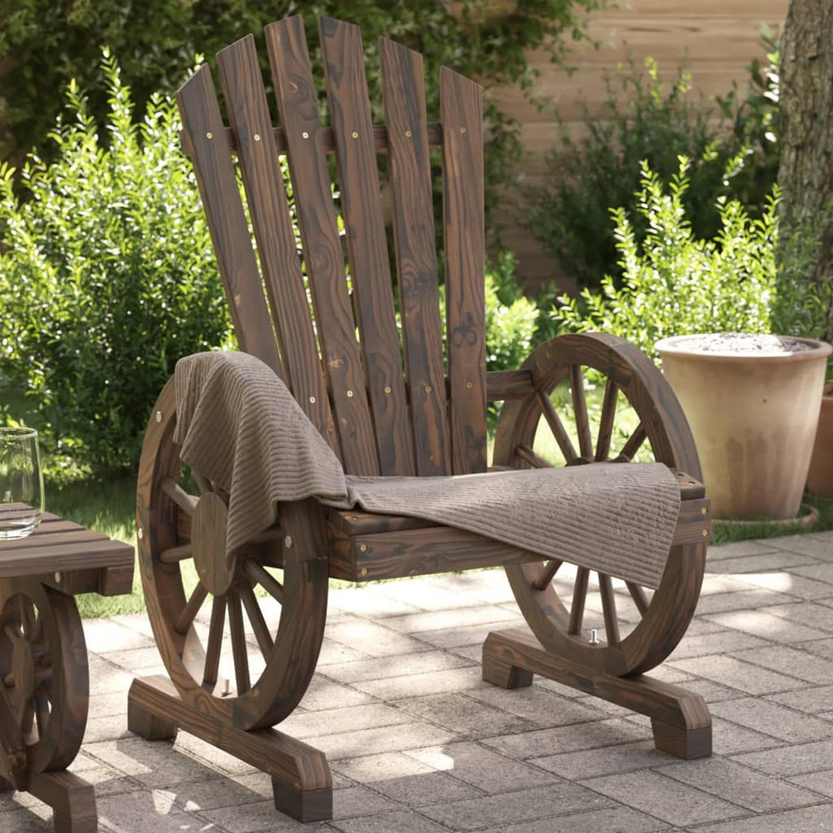 ADIRONDACK-GARTENSTUHL Massivholz Tanne - Braun, Holz (63/99/62cm) - vidaXL