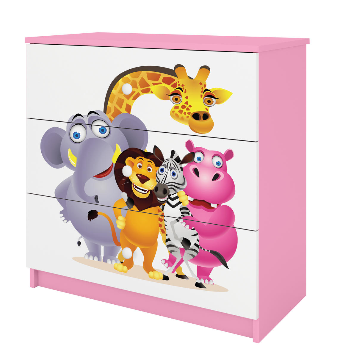 KOMMODE Babydreams ZOO 81/81/41 - Rosa, Holzwerkstoff (81/81/41cm) - RAUMHIRSCH FURNITURE
