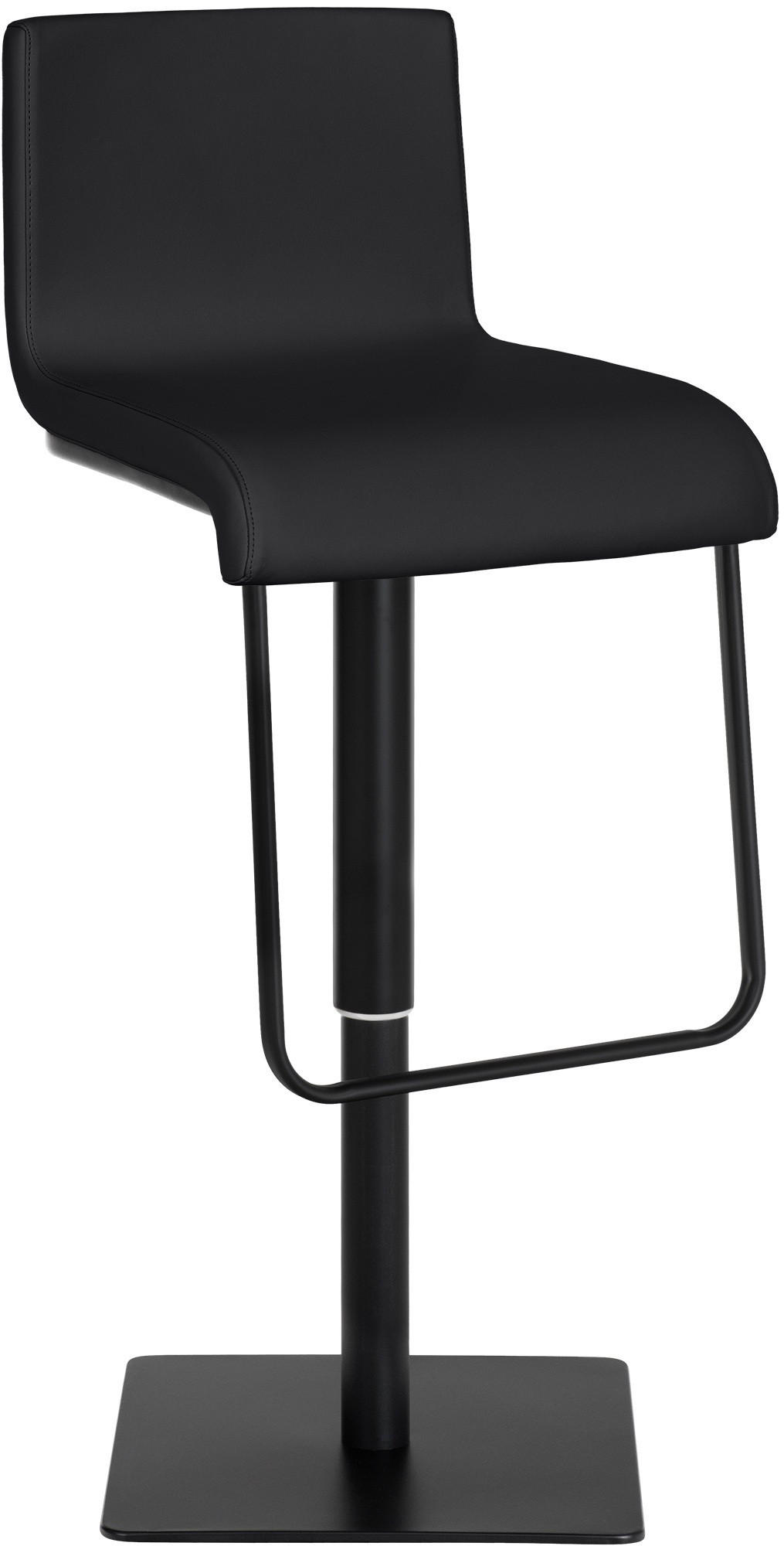 BARHOCKER Limon 39x80-103x46 cm Schwarz - Schwarz, Leder (39/80/46cm) - furnicato