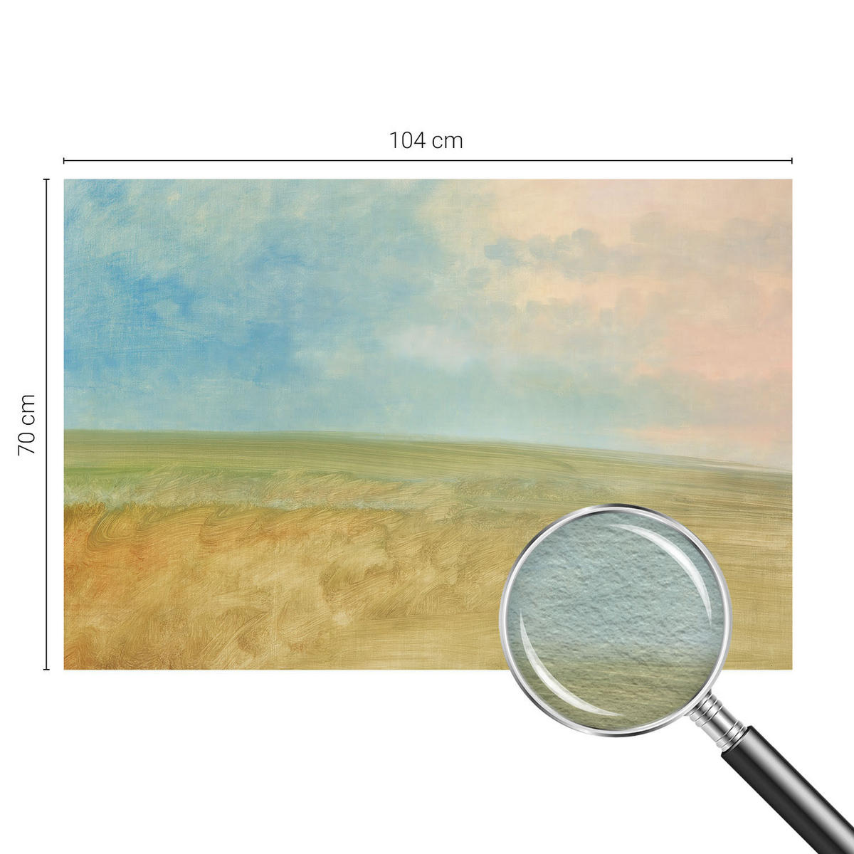 FOTOTAPETE 104x70 cm - Pastellfelder - Blau, Textil (104/70cm) - Wallfluent