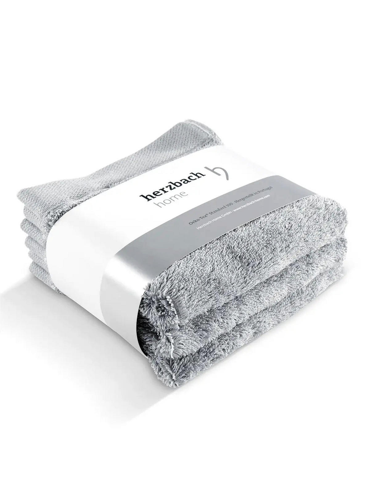 SEIFTUCH 3er Set Pura Silbergrau - Hellgrau, Textil (30/30cm) - Herzbach Home