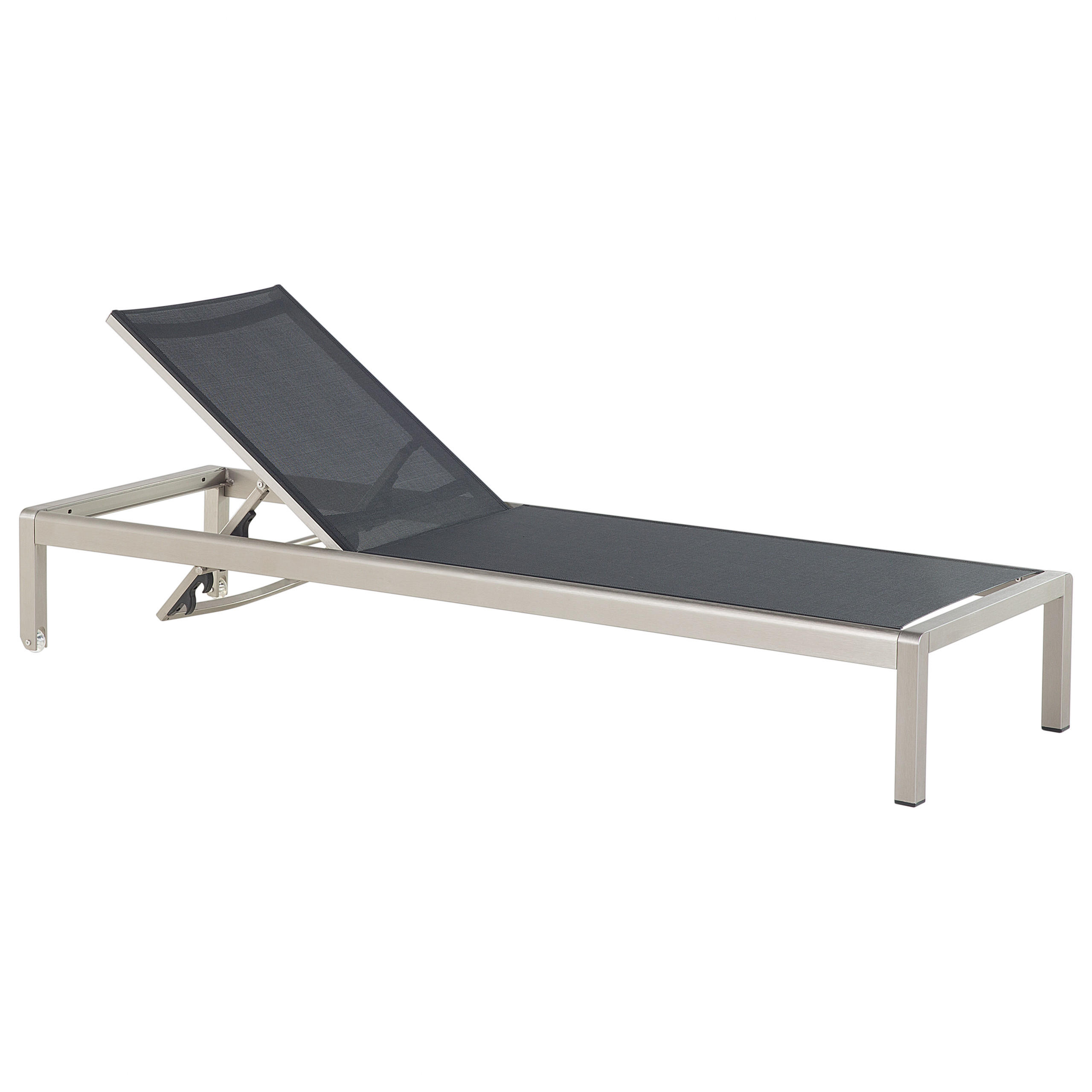 GARTENLIEGE schwarz Fossato - Schwarz, Metall (64/93/198cm) - Beliani