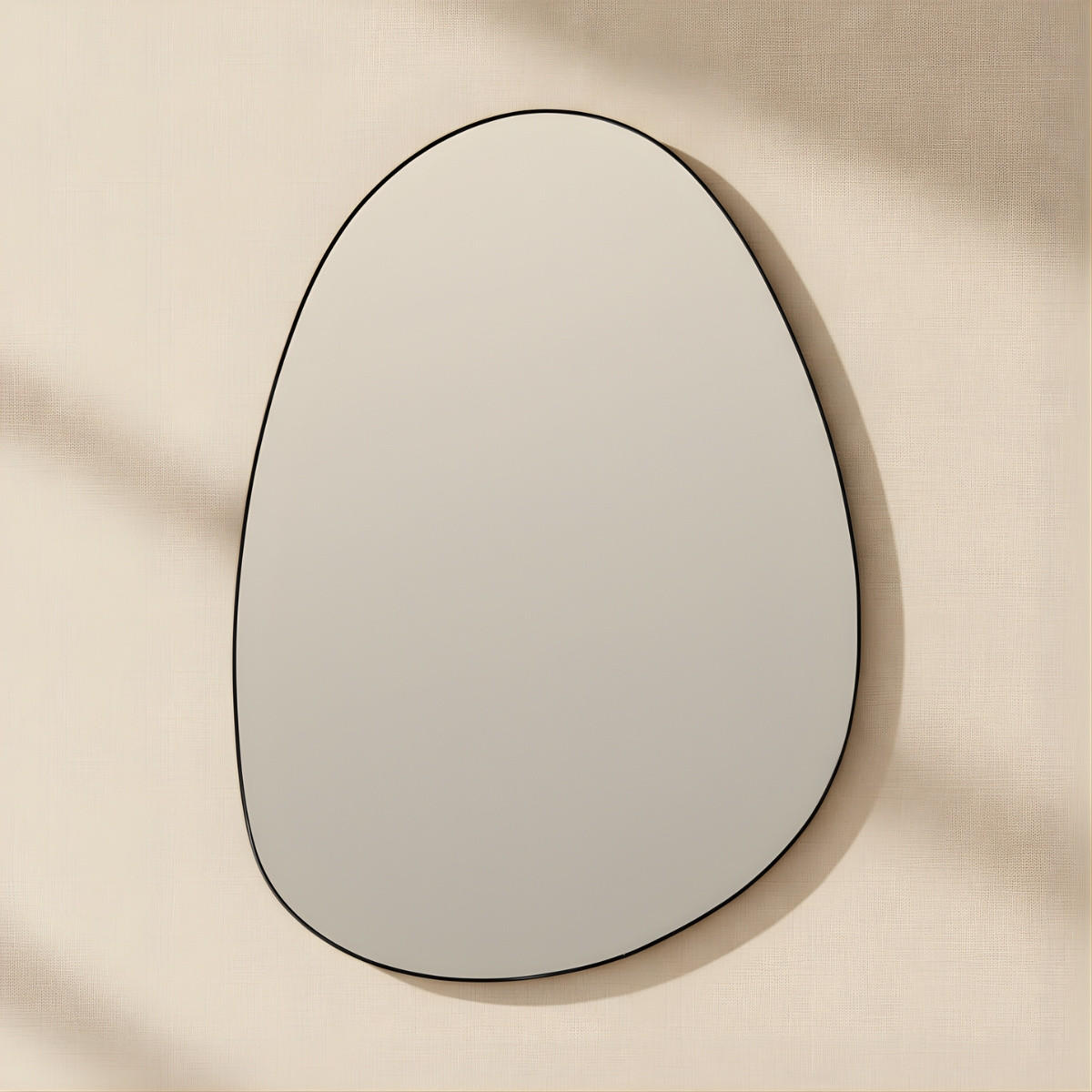 WANDSPIEGEL Asym 75/55 cm - Schwarz, Glas (55/75/0.4cm) - EDAXO