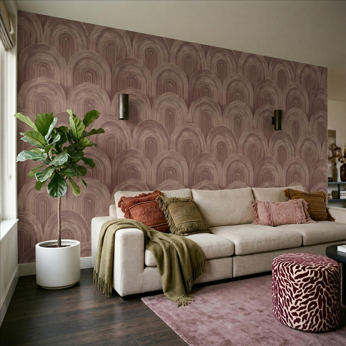 TAPETE - Rhythmic - Aufschlag - Braun - 400x220 cm - Dunkelbraun, Papier (400/220cm) - OnlyWow