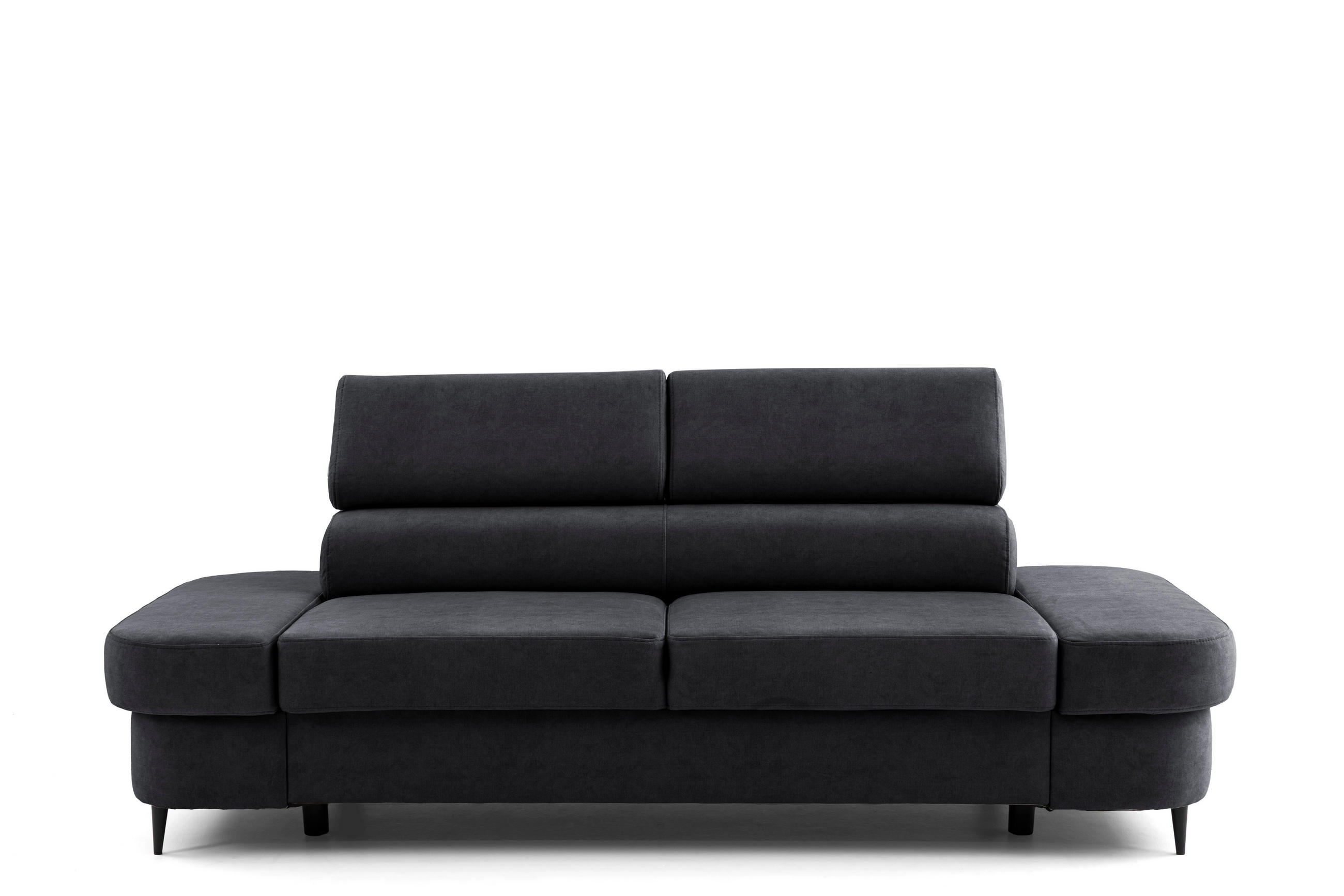 2-SITZER-SOFA PRIAM 206 cm Velours Schwarz - Schwarz, Holz/Textil (206/95/102cm) - Muffo
