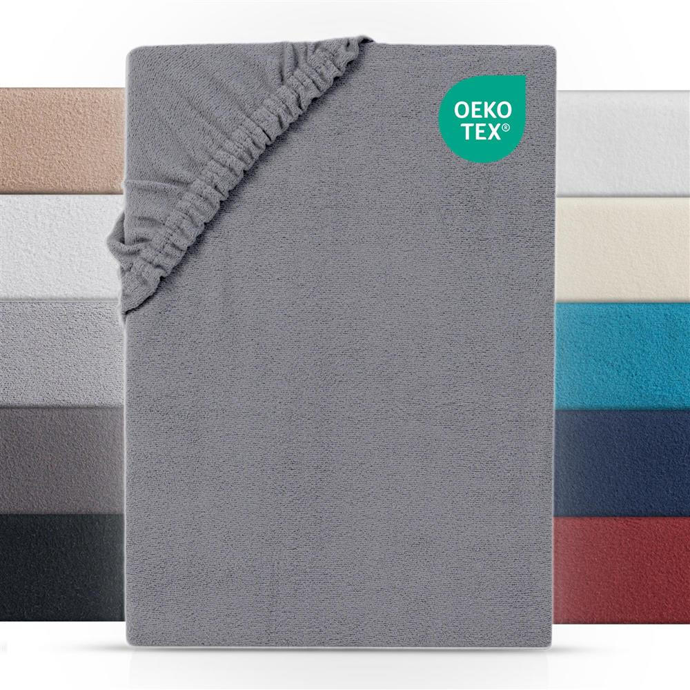 BOXSPRING-SPANNBETTLAKEN 180-200x200-220 cm, Warmes Winter Teddy Fleece Bettlaken Grau - Grau, Textil (200/220cm) - Carpe Sonno