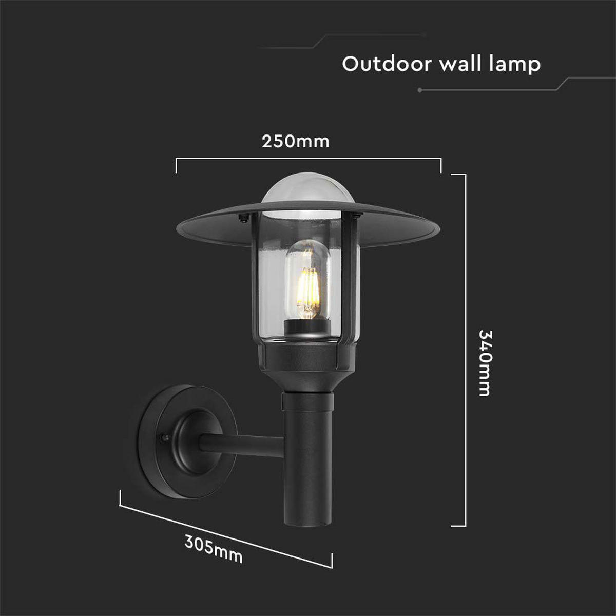 LED AUSSEN-WANDLEUCHTE Aluminium Schwarz Matt, 34 cm - Schwarz, Glas (25/30.5/34cm)