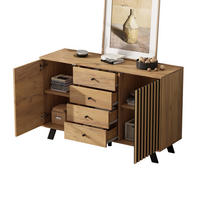 SIDEBOARD Holz 4 Schubladen 2 Türen 120x38x75cm Massivholz - Multicolor, Holzwerkstoff (38/75/120cm) - FLIEKS