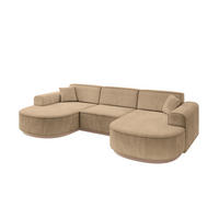 WOHNLANDSCHAFT MARI-U1-v1 - 303x171x83 cm Taupe Velours - Taupe, Holzwerkstoff/Textil (303/83/171cm) - ALTDECOR