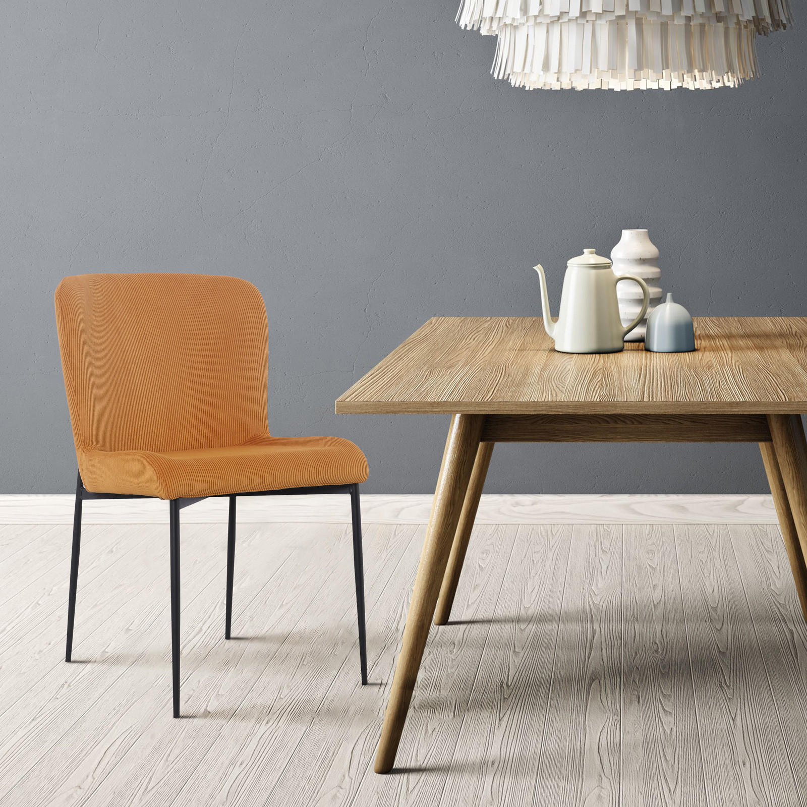 ESSZIMMERSTÜHLE 2er Set FREDDIE Senfgelb - Gelb, Textil (48/83/56cm) - SVITA