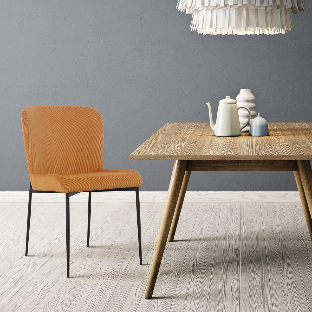ESSZIMMERSTÜHLE 2er Set FREDDIE Senfgelb - Gelb, Textil (48/83/56cm) - SVITA
