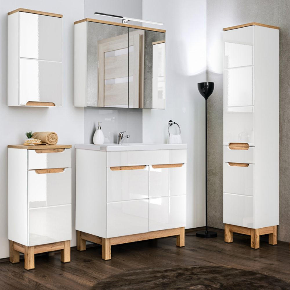 Lomado Badmöbel-Set Weiß 180x200x46 cm