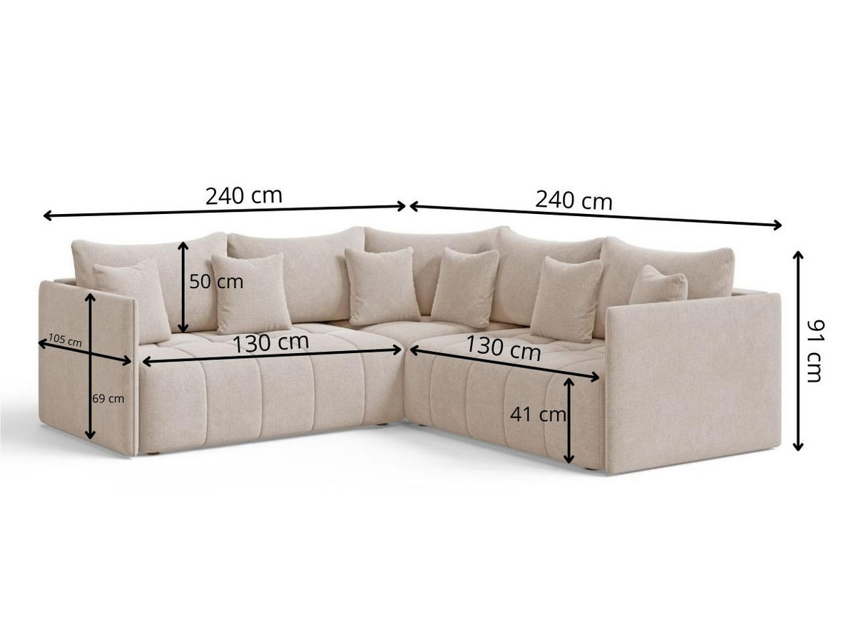 ECKSOFA Ardi Grau - Grau, Holz/Textil (240/240cm) - Graingold