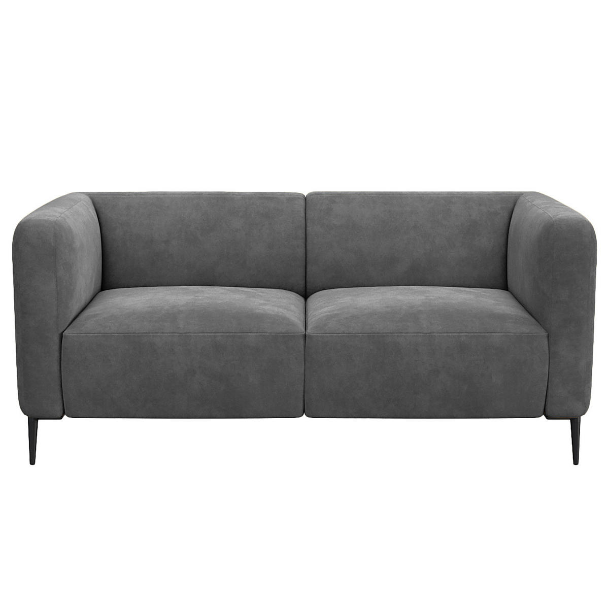 2,5-SITZER SOFA - Schwarz/Grau, Textil/Metall (175/74/88cm) - home24