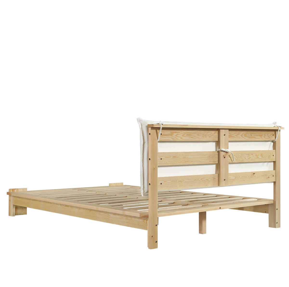 TAPECIRANI krevet 140/200 cm sa tapeciranim uzglavljem i čvrstom letvičastom podlogom, Prirodna - prirodne boje, tekstil (140/200cm) - Redom