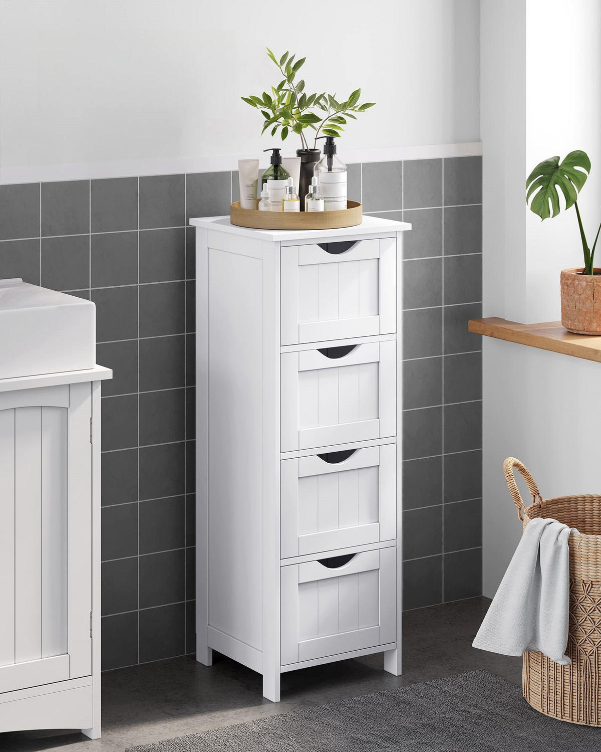 BEISTELLSCHRANK MEXICO CITY - Weiß, Holzwerkstoff (30/82/30cm) - Hansiro