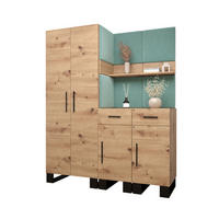 GARDEROBEN-SET 196/158/45,6 - Schwarz/Eiche Artisan, Holz/Kunststoff (158/196/45.6cm) - Abiks Möbel