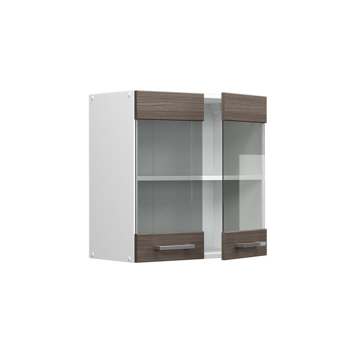 KÜCHENGLASSCHRANK R-Line Grau 60 cm - Weiß/Braun, Holzwerkstoff (60/60/31cm) - Vicco