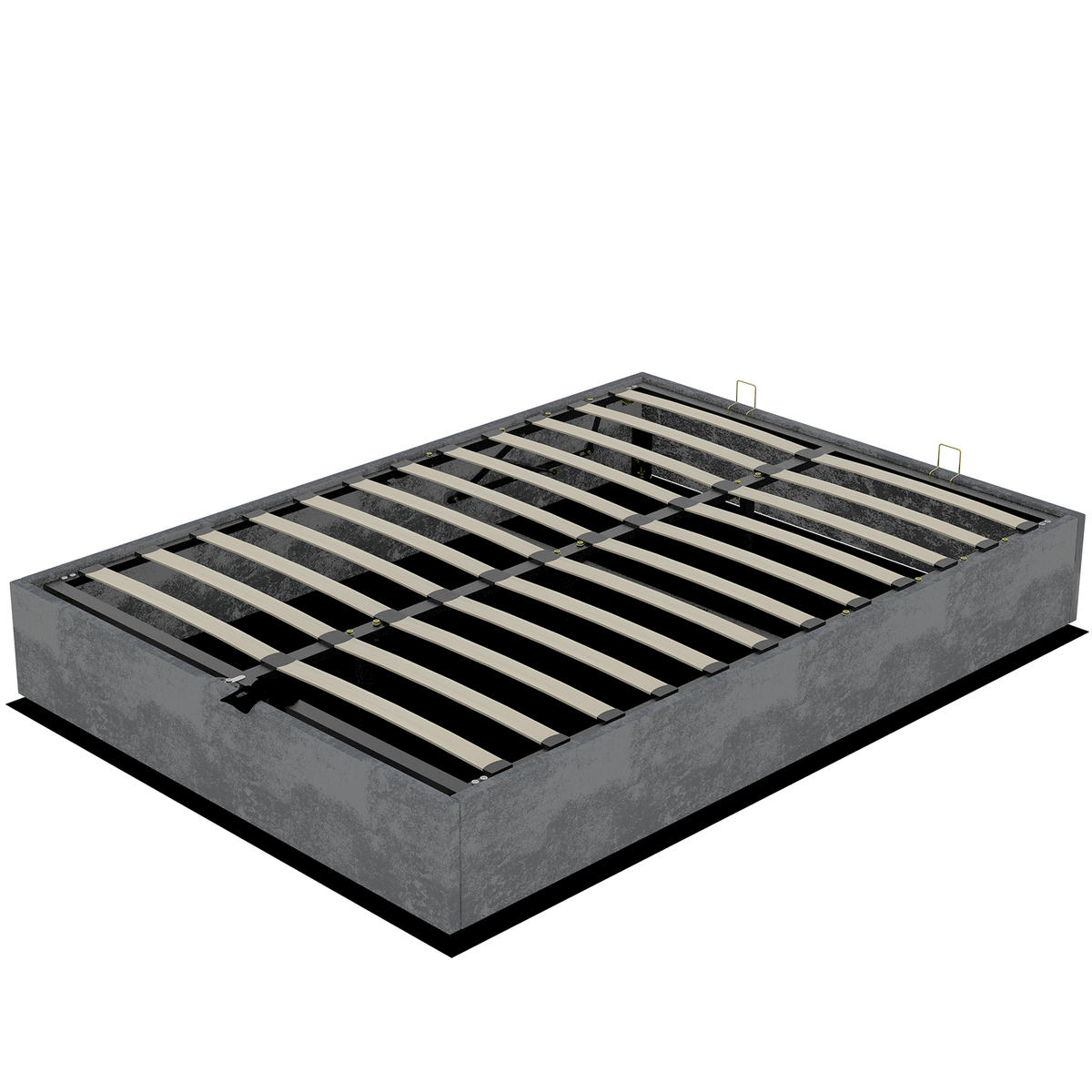 BETTRAHMEN 140x200 cm Stoff Metall Grey - Grau, Metall (140/200cm) - Meubliv