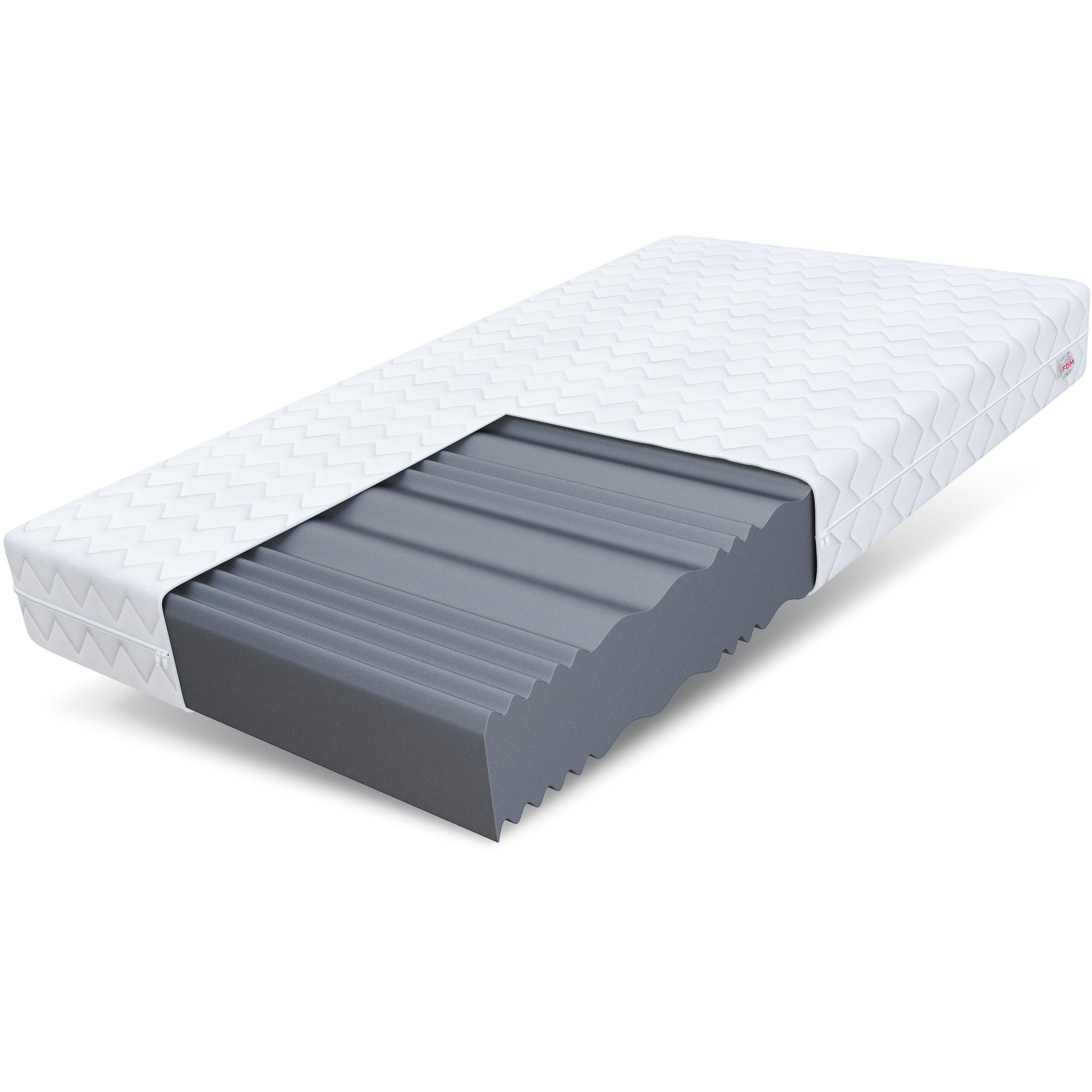 KOMFORTSCHAUMMATRATZE Comfort Plus H3 20 cm - Weiß, Textil (100/200cm) - FDM