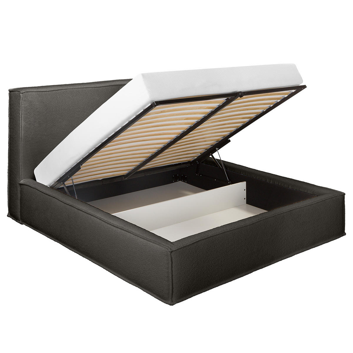 POLSTERBETT - Anthrazit, Textil (220/200cm) - home24