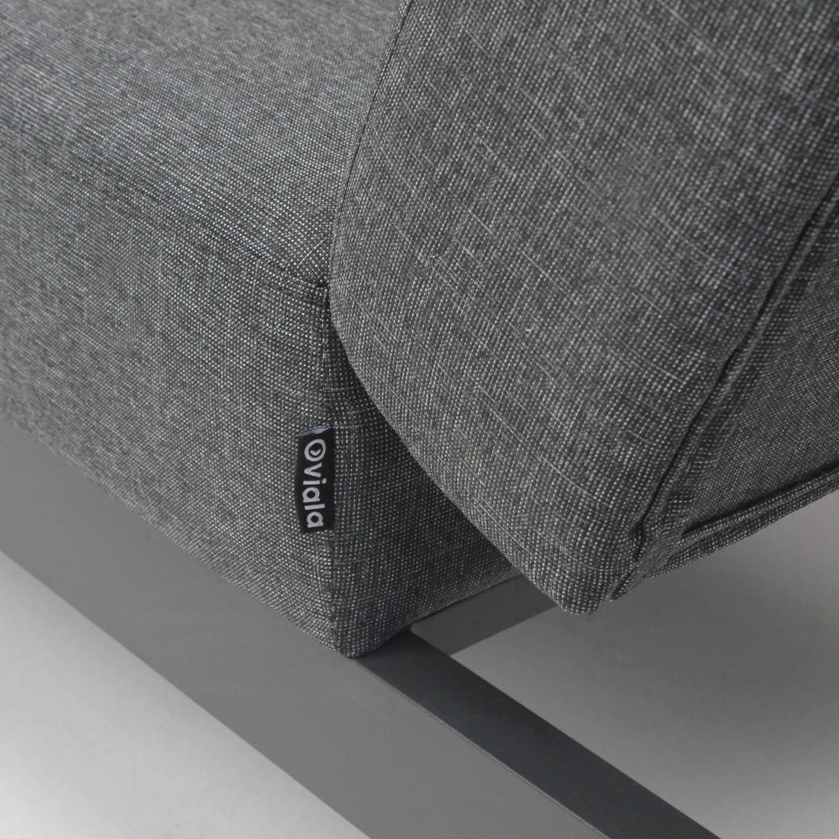 SONNENLIEGE mit Ablage, 4-tlg., Grau - Grau, Metall (75/74/202cm) - Oviala