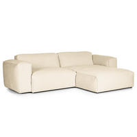 1,5-SITZER ECKSOFA mit Longchair - Beige/Schwarz, Kunststoff/Textil (260/173cm) - home24