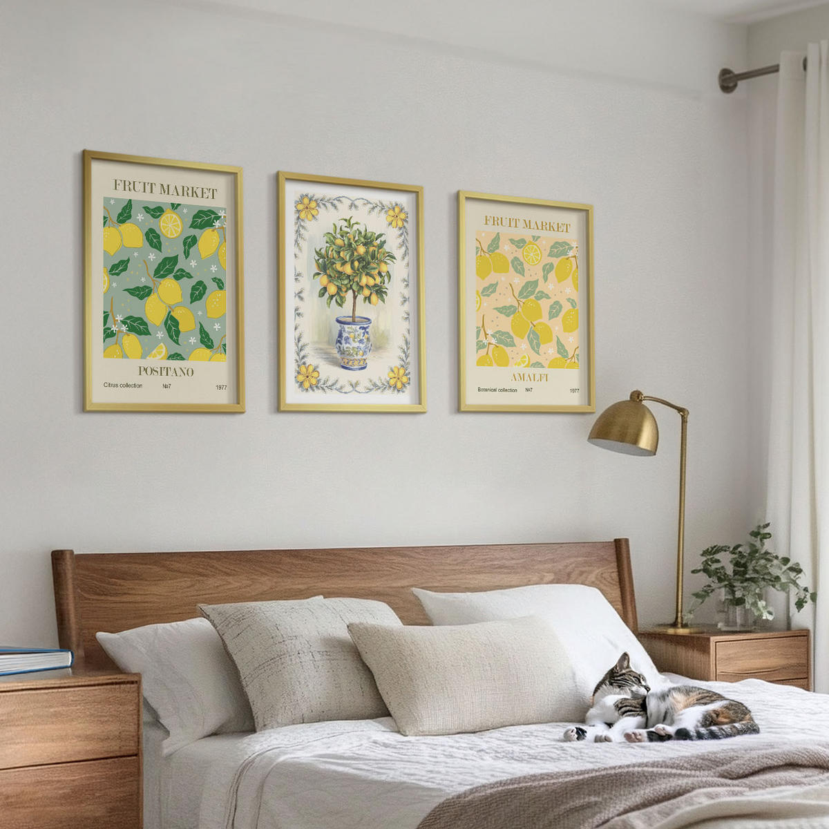 BILDER SET 3er Set - 40x60 cm Goldrahmen - Zitrusfrüchte aus Italien - Goldfarben, Kunststoff (40/60cm) - TULUP