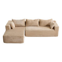 SOFA L-Form 2-tlg. Cord Beige - Beige, Kunststoff (179/279cm) - Meubliv