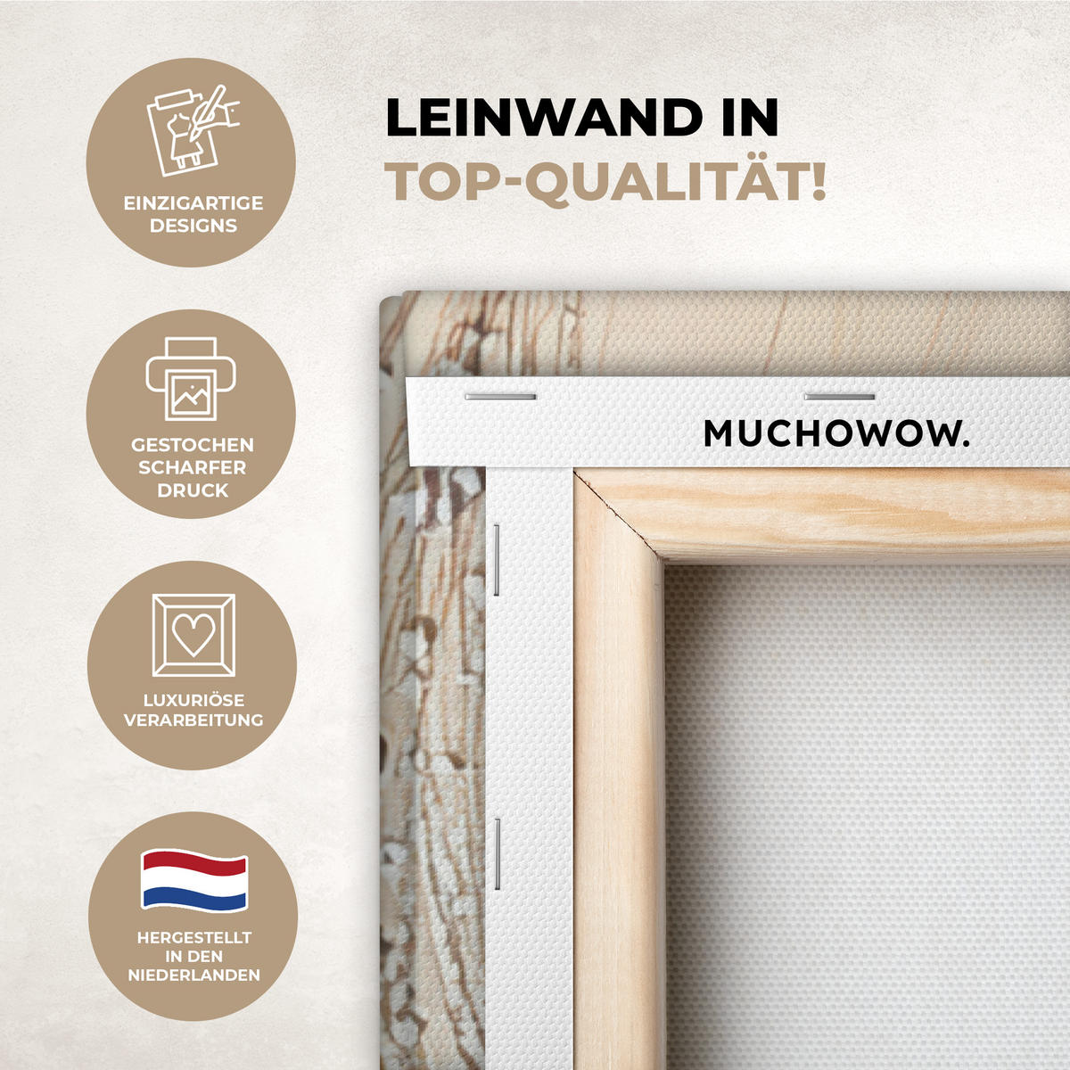 OBRAZ NA PLÁTNĚ Pampeliška - Abstraktní - Příroda - Béžová 80x120 cm - hnědá, textil (80/120cm) - MuchoWow