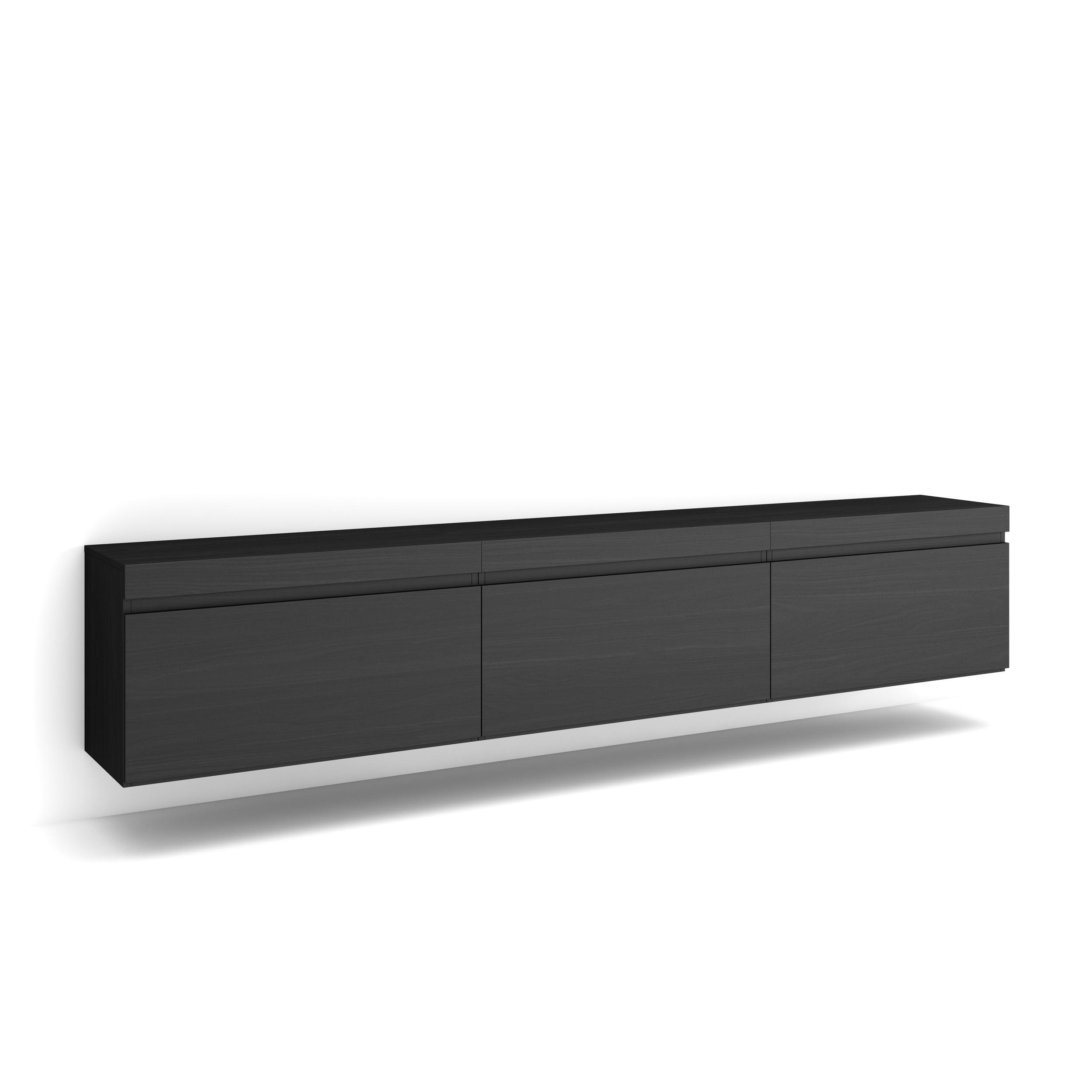 Skraut Home Lowboard, Schwarz 240x45x35 cm