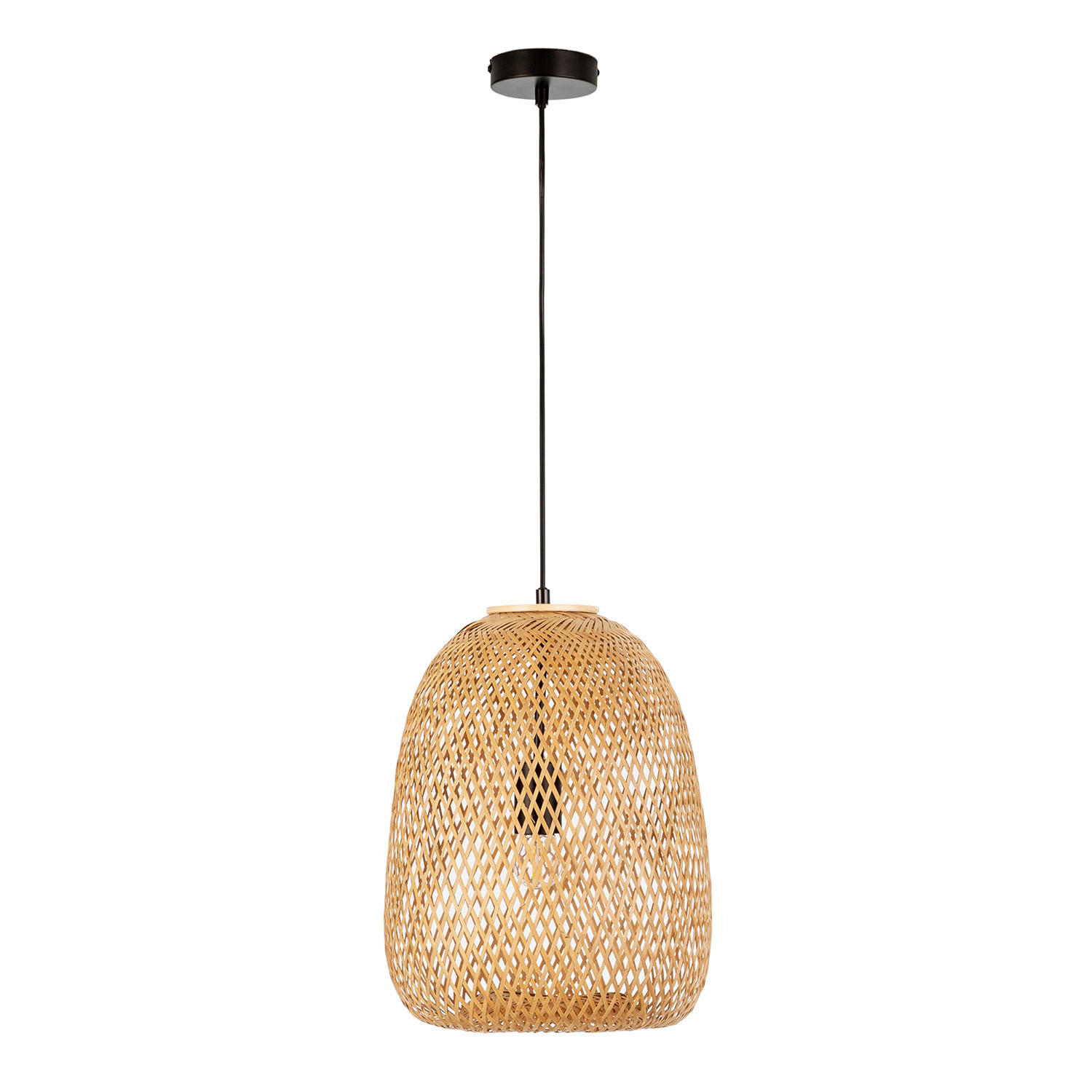 HÄNGELEUCHTE﻿ 30/30/120 Yumei - Beige, Naturmaterialien (30/30/120cm) - VS Venta-stock