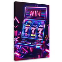 LEINWANDBILD Neon Spielautomat 40x60cm - Lila, Textil (40/60cm) - Feeby