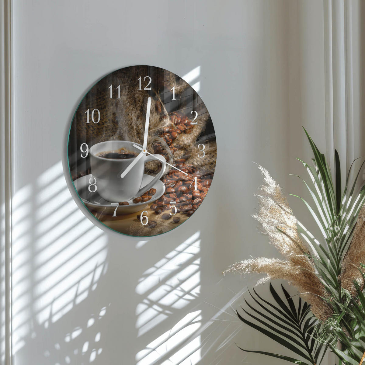 WANDUHR fi30 cm - Kaffee - Braun, Glas (30/30/0.4cm) - TULUP