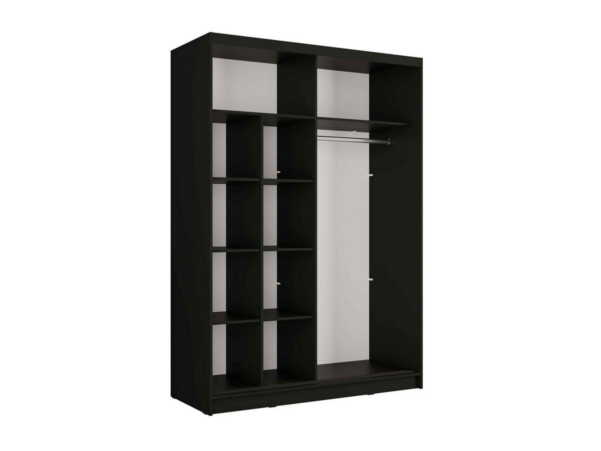SCHWEBETÜRENSCHRANK VEYDAR 155/215/62cm 2-türig mit Spiegel Grau - Grau, Holzwerkstoff (155/215/62cm) - MASSENO