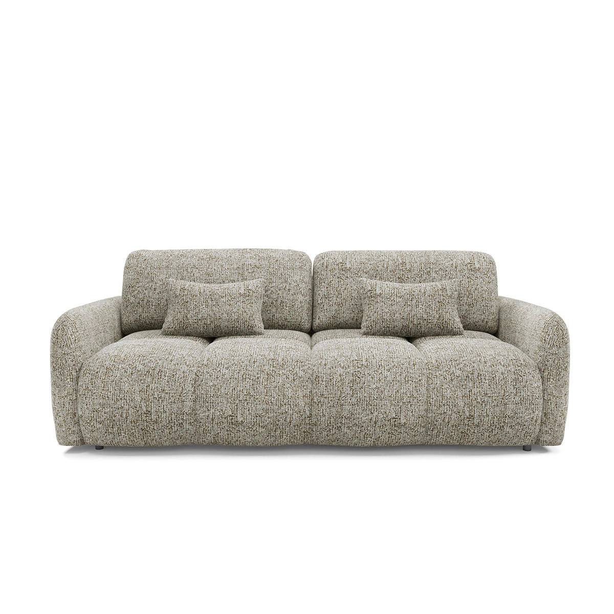 SOFA 3 Sitzplätze Grau meliert - Grau, Holz (236/95/121cm) - Petits-meubles