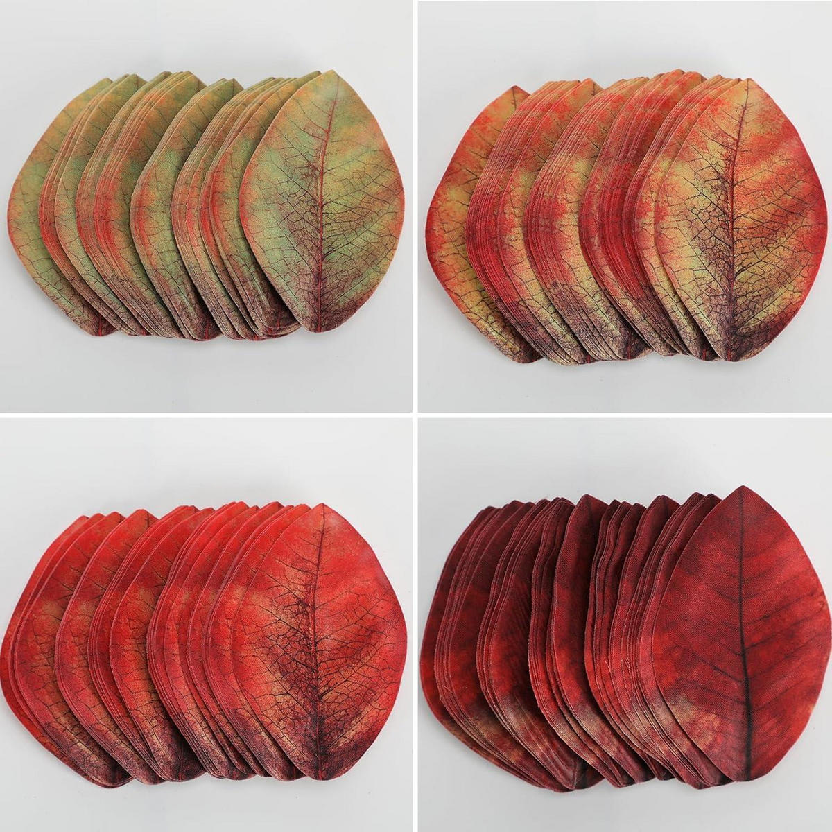 KUNSTLAUB 200 Stück Set Herbstblätter Gemischte Farben - Multicolor, Textil (9cm)