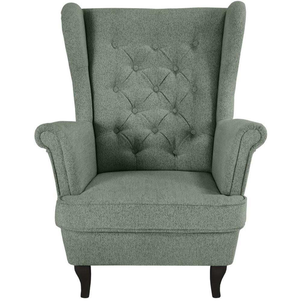 Thumbnail - Beautysofa Chesterfield-Sessel, Waldgrün, Textil, 1-Sitzer, 82x102x92 cm, Wohnzimmer, Sessel, Ohrensessel